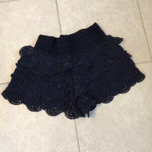 UO Navy Flare Shorts XS
